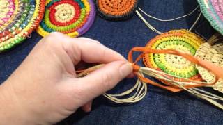 Craft School Oz  Starting a circle for a coiled basket using a magic circle [upl. by Allecnirp540]