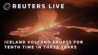 LIVE Iceland volcano erupts for the tenth time in three years [upl. by Oiramd]