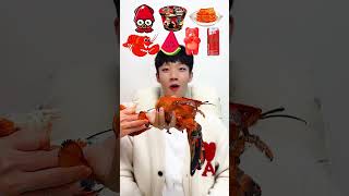 Random Red food MUKBANG🦞🍉 shorts [upl. by Grazia]