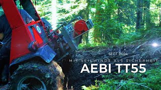 AEBI TT55 Wie man sich mit einer angebauten Seilwinde durch einen schlammigen Bergwald kämpft [upl. by Michaella]