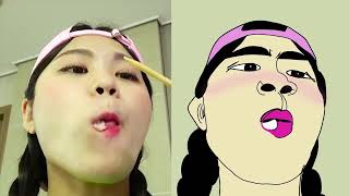 불닭볶음면 먹방 Mukbang Fire Spicy Noodle 1  DONA 도나 Troll i draw Parody [upl. by Notgnimer3]