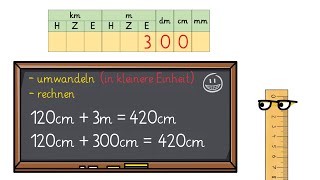 Rechnen mit Längen unterschiedliche Einheiten [upl. by Ahsienor]