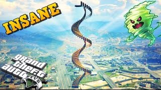 GTA 5  MEGA CYCLONE RAMP  EPIC STUNT  custom stunt race with Link GTA V [upl. by Gollin419]