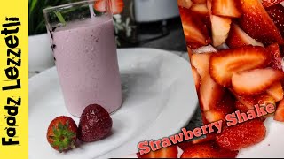 Keventers Style Strawberry Milkshake  Strawberry Icecream shake  By Foodz lezzetli [upl. by Theresa360]