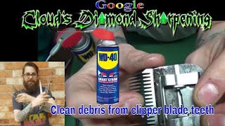 How to clean the teeth of a clipper blade with WD40 [upl. by Campos]