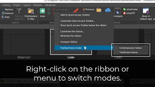 Customize UltraEdits look and feel with themes ribbon menus more [upl. by Glantz148]