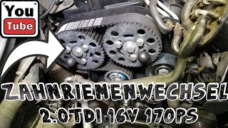 Audi A3 8P 20 Tdi BMN 16V Zahnriemenwechsel  Wasserpumpe  Vw Seat Skoda  Timingbelt  Waterpump [upl. by Vogeley68]