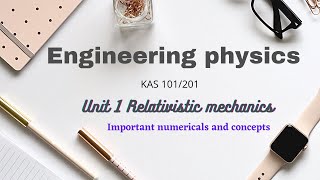 Engineering physics unit 1Important questionsRelativistic mechanics [upl. by Aufmann]