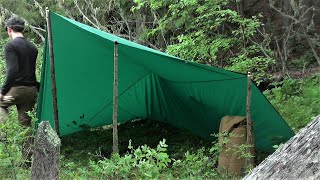 Solo Tarp Camping  Remote Oxbow Lake [upl. by Legnaleugim]