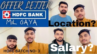 HDFC BANK  OFFER LETTER MIL GAYA  ACE BANKER PROGRAM  BATCH NO 3 [upl. by Indira]