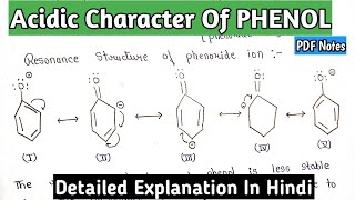 Acidic Character Of PHENOL  Resonance Structure Of Phenol amp Phenoxide Ion  bscnotes [upl. by Roderick]