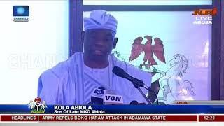 Thank You For Honouring Our Father Kola Abiola Tells Buhari [upl. by Mac]