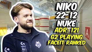 NiKo playing with G2 22 Kills POV Nuke FACEIT Ranked July 27 2024 [upl. by Siradal]