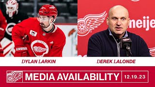 Dylan Larkin Derek Lalonde Practice  Dec 19 [upl. by Ellegna]