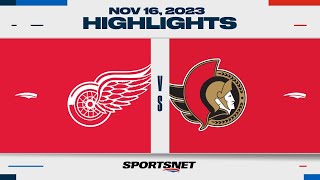 NHL Highlights  Red Wings vs Senators  November 16 2023  Global Series Sweden [upl. by Marybelle648]