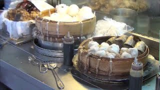 Hong Kong Street Food Dim Sum Stall in Mong Kok Kowloon [upl. by Bautista]