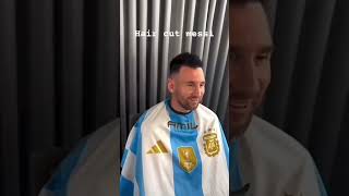 Messi hair cutfootball messi soccer ronaldo [upl. by Leund]