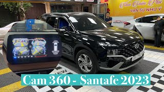 Hyundai Santafe 2023 lắp cam 360  hiển thị trên màn zin  Bộ cam Elliview V5 [upl. by Portwine]