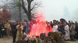 RTV Cetinje  Nalaganje badnjaka Mitropolija crnogorskoprimorska [upl. by Gamages]