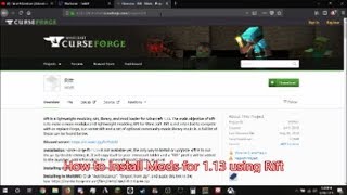 How to Install mods for Minecraft 1 13 using Rift including Optifine [upl. by Heyman]