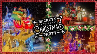 Mickey’s Very Merry Christmas Party Opening Night Walkthrough and Parade  Magic Kingdom Florida [upl. by Adnahcal]