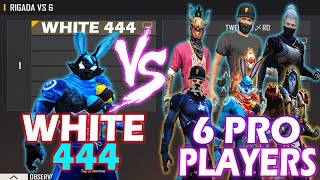 WHITE 444 VS 6 PRO PLAYERS  HACKER VS 6 PRO PLAYERS  BEST GAMEPLAY EVER [upl. by Schultz665]