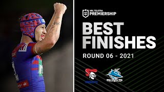 Ponga comes up big for Newcastle  Knights v Sharks Round 6  Best Finishes of 2021  NRL [upl. by Aneekahs]