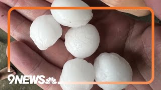 Large hail hits parts of northern Colorado [upl. by Dlanar]