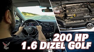 200 HP 16 Dizel Golf DSG  21 Bar 400 Nm Tork Stage 3 Yazılım  Big Turbo Düz Boru [upl. by Alaj]