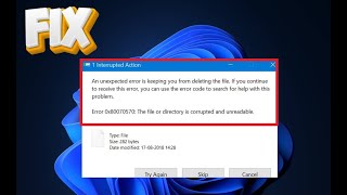 Fix An unexpected error is keeping you from deleting Error Code 0x80070570 In Windows [upl. by Einwahr]