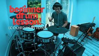 BEGINNER DRUM LESSON  COORDINATION very quick [upl. by Munsey389]