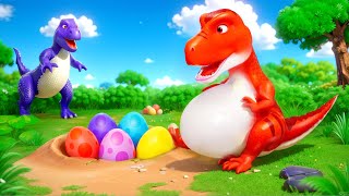 Pregnant TRex Adventure Laying Eggs and Escaping Allosaurus Attack  Dinosaurs Heartwarming Videos [upl. by Gora]