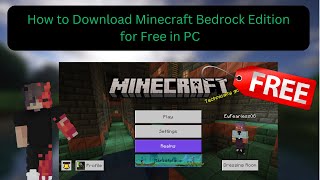 How to download Minecraft Bedrock Edition Full Version for free in PC  New Client  Fearless [upl. by Corell]