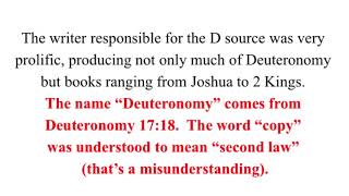 Old Testament  intro to Documentary Hypothesis or Wellhausen Hypothesis redactor priestly source [upl. by Eelyr]