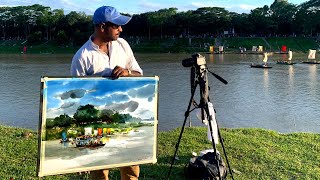 Plein Air Watercolor Painting  Watercolour Outdoor Landscape Tutorial  Demo By Shahanoor Mamun [upl. by Bury]