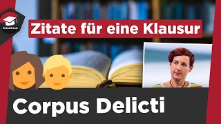 Corpus Delicti  wichtigste Zitate für eine Klausur erklärt  Corpus Delicti Abiturvorbereitung [upl. by Eelano]