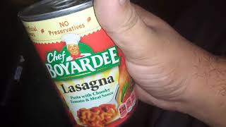 chef Boyardee lasagna pasta with chunky tomato and meat sauce [upl. by Eittol]