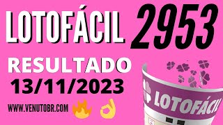 🍀 Resultado Lotofácil 2953 [upl. by Iglesias650]