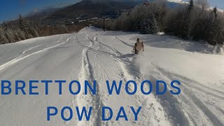 BRETTON WOODS CHAMPAGNE POW DAY IN MARCH Cliffs Drops and First Tracks [upl. by Thevenot]