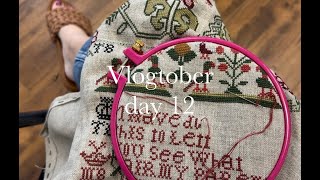 Vlogtober day 12 Mom teaches Hemstitching for Loudoun Sampler Guild [upl. by Job604]