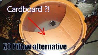 Simple KICK DRUM Muffling Secret with cardboardhow to muffle a bass drumkick drum mufflingpillow [upl. by Dumond849]