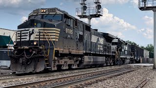 NS H55 with some six axle muscle Two Norfolk Southern C449Ws lead H55 and one with a K5LLA [upl. by Araik671]