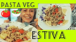 Pasta fredda🥗🍅 al pesto di pistacchi e mandorlecucinavegetarianaricettevegan [upl. by Ledba602]