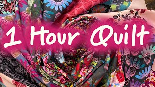 Easy One Hour Quilt Made with Fat Quarters Perfect for Gift Quilts [upl. by Sender]