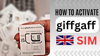 How to activate giffgaff sim  how to activate uk sim in pakistan uksiminpakistan uksimcard [upl. by Zoba920]