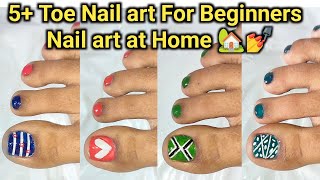 5 Simple amp Easy Toe Nail art For Beginners😍💅  Nail art at Home 🏡  Toe Nail art Designs 2024 [upl. by Kriste792]