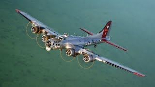 EAAs B17 Aluminum Overcast Participating in Memphis Belle Rollout [upl. by Carling]