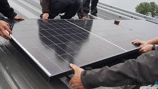 ARaymond Energies solar panel fasteners on metal sheet roof PowAR® Snap [upl. by Onaimad202]