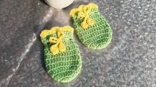 Crochet Baby Mittens  Cute Kids Hand Gloves  Size 06 months  Easy Tutorial [upl. by Ormand844]