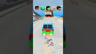 NOOB vs PRO vs HACKER vs HEROBRINE Car Jump Challenge 5 😎 🚗 shorts beamngdrive [upl. by Ogata802]